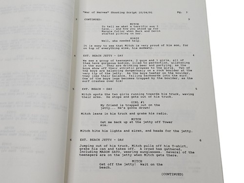 Baywatch TV Show Script SIGNED by David Hasselhoff 1991 "War of Nerves" Season 2 - Picture 10 of 16