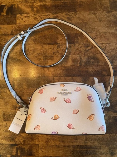 Borsa Coach pelle Madi tracolla MEDIA stampa lumaca nuova con etichette