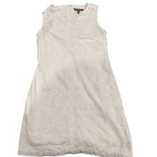 Banana Republic White Eyelet Sleeveless Dress Size 4 Summer Casual