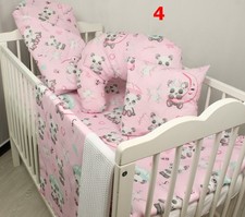 Image of 7 pc BEDDING SET cot bed NURSERY blanket nursing pillow quilt cover sheet pink