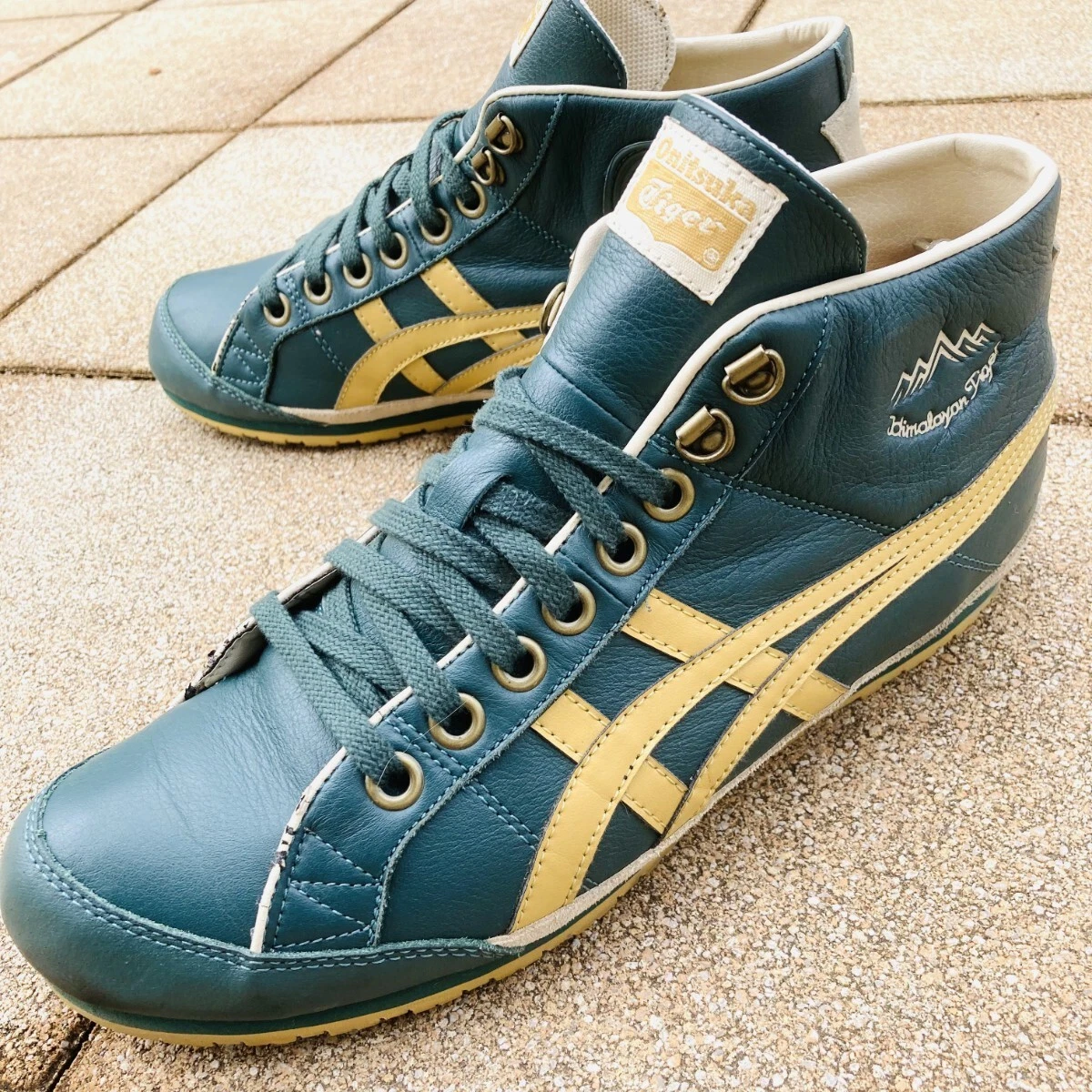 ASICS Scarpe sneakers uomo 9.5US Ontsukatiger Onitsuka Tiger pelle uomo taglio alto gre