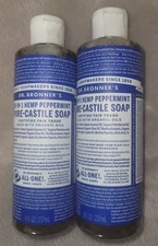 Dr Bronner's 18 in 1  Peppermint Pure-Castile Liquid Soap 8 Oz Pack Of Two
