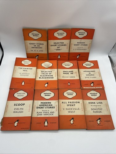 11 PENGUIN Fiction Vintage Orange Stripe Books Paperback Joblot Bundle 40’s&50´s - Picture 2 of 24