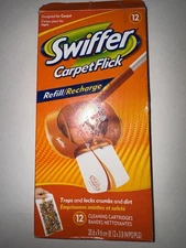SWIFFER CARPET FLICK REFILL PACK 10 COUNT CLEANING CARTRIDGES OPEN BOX