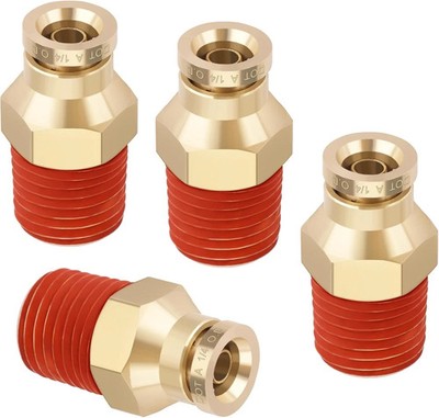 1/4'' Quick Push to Connect Fittings Brass Union Straight Joint DOT Approved for