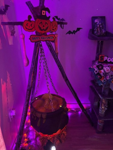 5 Ft Bubbling Cauldron With Led Fire Halloween Animatronicnull