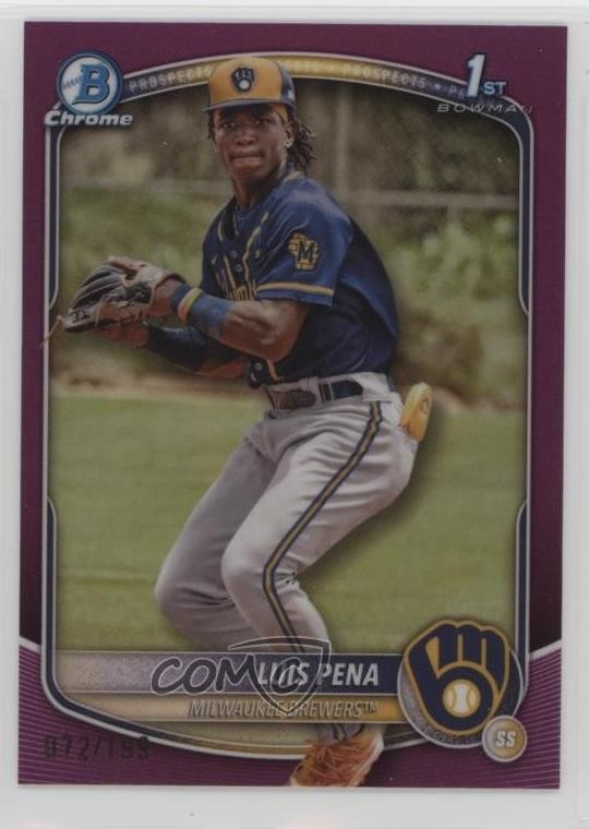 2025 Bowman Chrome Prospects Fuchsia Refractor 72/199 Luis Pena #BCP-38