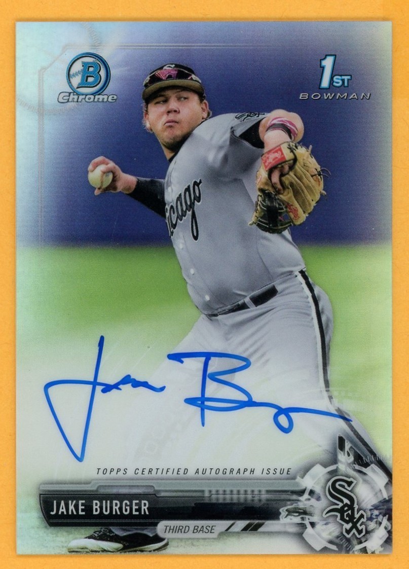 JAKE BURGER 2017 Bowman Chrome Draft Refractor Autograph Rookie AUTO SER # /499