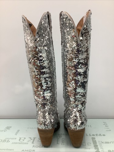 Dingo Di182 Women's Dance Hall Queen Fabric Sequin Snip Toe Casual Boots SZ 7M. - Picture 6 of 11