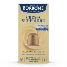 Caffè Borbone Crema Superiore Aluminum Capsules Compatible, Medium Roast 50 ct