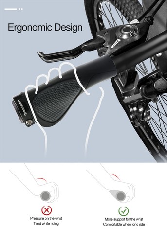 Ergonomic Bicycle Grips - Widen Holding Rubber Bike Handlebar Grips with Alum... - 第 4/6 張圖片