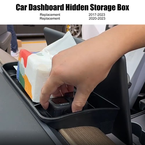 Automobil Dashboard Lagerung Box TPE Material Hinter Bildschirm Schwarz Für - Afbeelding 3 van 22