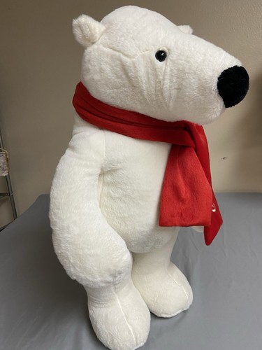 Coca-Cola Oso Polar Peluche 21” Blanco De Pie Rojo Bufanda Peluche Suave 2012 - Imagen 6 de 13