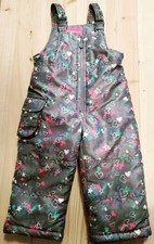 Snow Bib London Fog Girls 24 months/2T Gray Heart Star Ski Snowsuit Adjustable