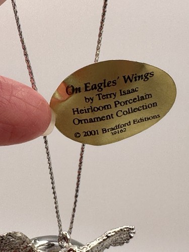 On Eagles’ Wings Dreiteiliges Porzellan Ornament Set Bradford Editions 2001 Box2 - Bild 7 von 19