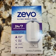Zevo Flying Insect Fly Trap 1 Device  Refill Featuring Blue UV Light