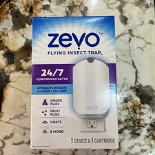 Zevo Flying Insect Fly Trap (1 Device + Refill) Featuring Blue UV Light