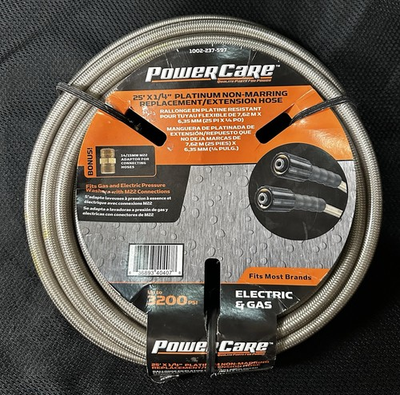 #ad Power Care 25ft x ¼quot; 3200psi M22 Connector Pressure Washer Hose NEW 1002 237 597 $26.99