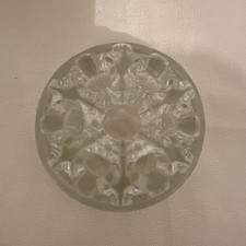 Pre-owned Clear Glass Floral Flower Frog 19 Holes Made In France 3"H X 4.5"D