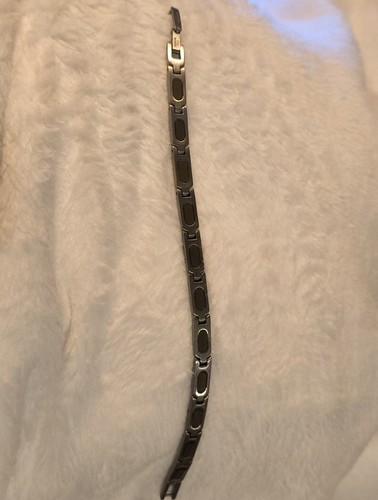 Jeffrey Scott Pinnacle Titanium Stainless Steel Bracelet Magnetic Gold Silver - Picture 9 of 15