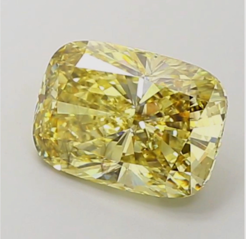 3.08 Cushion IGI Certified Lab Grown CVD Diamond Fancy Intense Yellow VS2 - Video 1 of 1