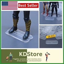 Compact 28PCS Action Figure Stands - Clear Display Bases for Collectible Figures