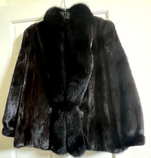 Vntg GENUINE RANCH MINK Jacket, FOX TUX Trim Sz S-M   LUSH PRISTINE CONDITION
