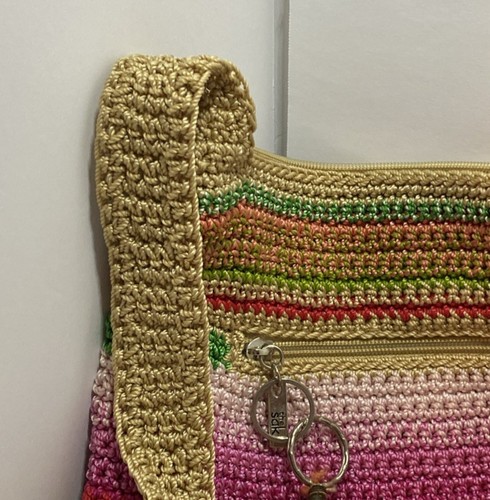 The SAK Crossbody Bag Woven Crochet Knit Stripe Purse Beach Summer - Picture 2 of 9