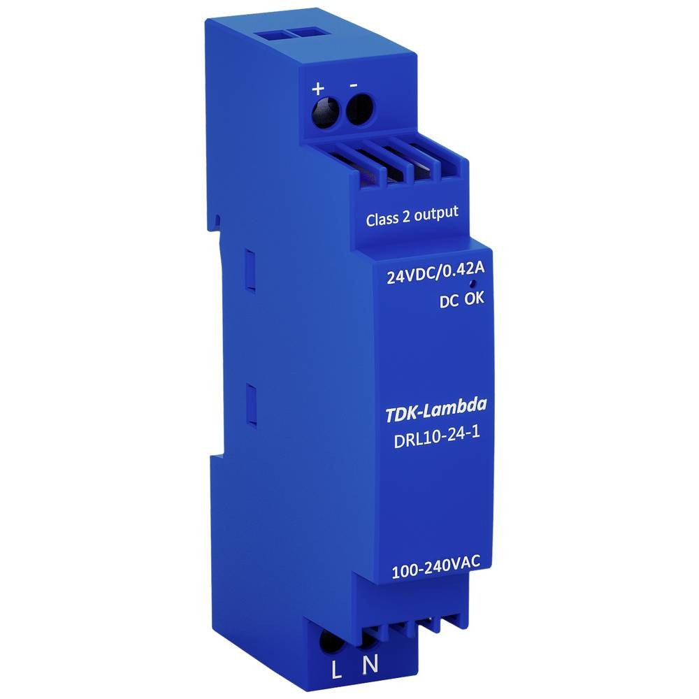 TDK-Lambda DRL10-24-1 alimentation rail DIN 24V évite les micro-coupures 10W