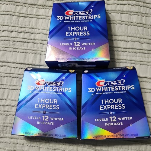 Crest 3D Whitestrips 1 Hour 7x boxs Express Levels 12 Whiter , 20 Strips , - Bild 3 von 5