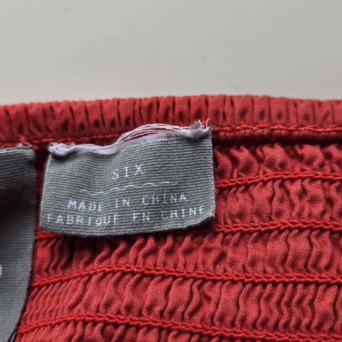 Anthropologie Mädchen von Savoy rot trägerloses Kleid Größe 6 Baumwolle mit Taschen - Bild 7 von 8