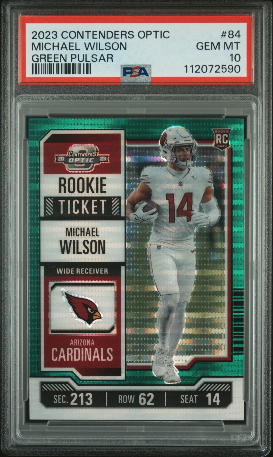 Michael Wilson Panini Contenders Optic #84 Green Pulsar