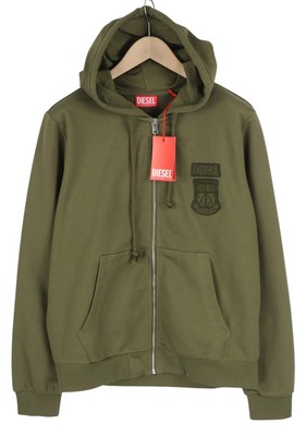 DISEL|Ginn K10 フルジッパースウェット ジャケット DIESEL S-Ginn-Hood-Zip-K10 Men Hoodie L Green Full Zip
