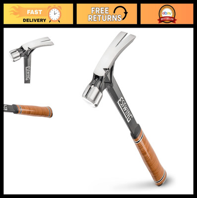 19 oz Rip Claw Framing Hammer - USA Made, Smooth Face, Leather Grip, Ultra Serie