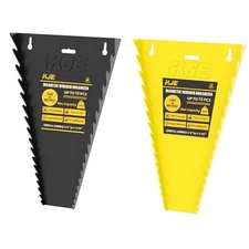  2Pack Magnetic Wrench Organizer, 32-Slot Wrench Rack Tool Trays, Black & White