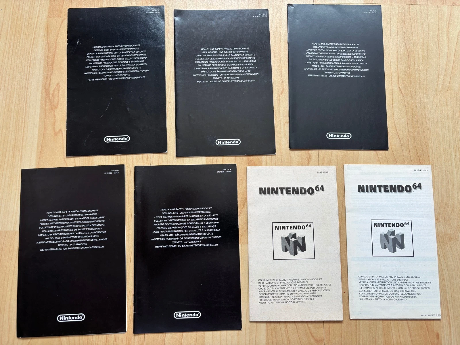 Nintendo N64 Console 7 Instruction Booklets / Manuals / Leaflets - VGC - Pal
