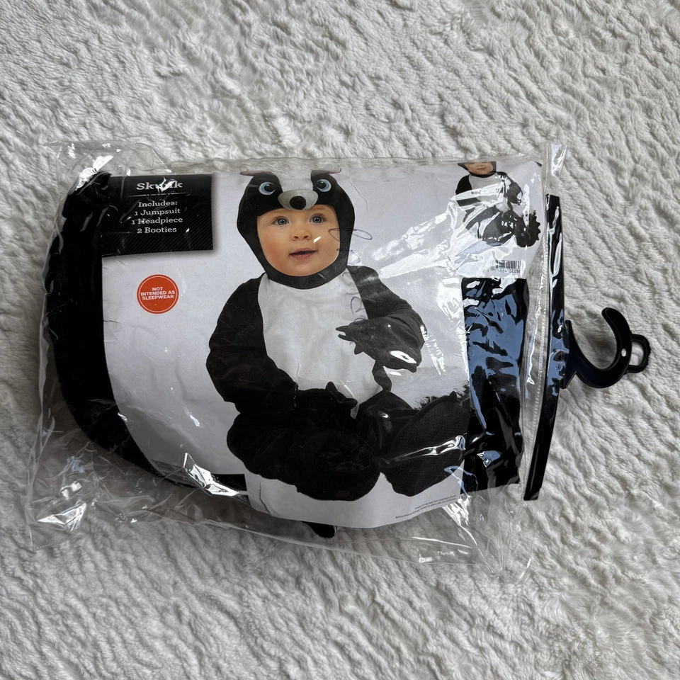 Way To Celebrate Baby Skunk Halloween Costume 12 18 months Unisex Boy Girl - Image 2 of 4