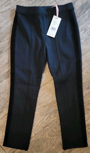 Vineyard Vines Ponte Pants Tuxedo Velvet Side Preppy Girls Size 7 Jet Black NWT