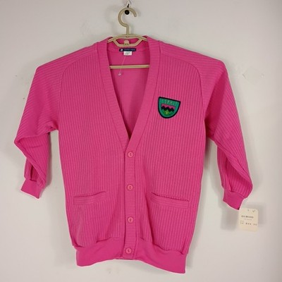 VTG 90s Deadstock Esprit Kids Sweater Cardigan Pink Button LS Sz Large New