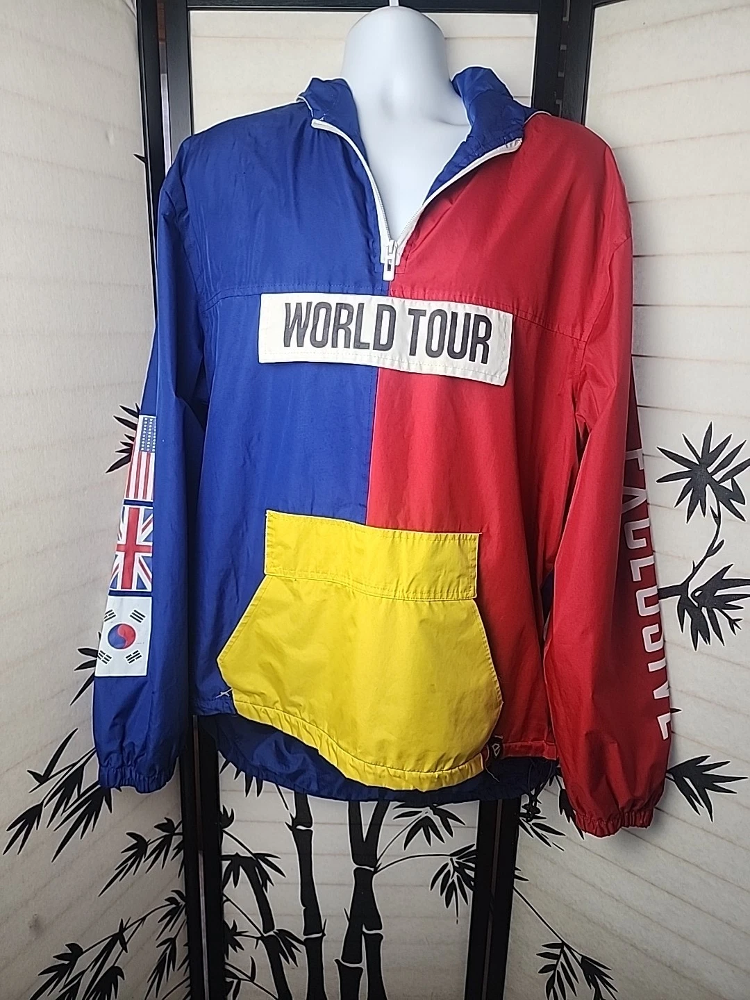 Encrypted Jacket Men 3XL Multi Color World Tour Quarter Zip Long Sleeve Priority