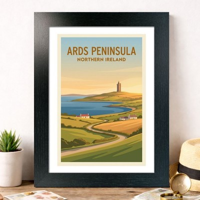 Ards Peninsula, Nordirland Reise Poster Giclée Kunstdruck