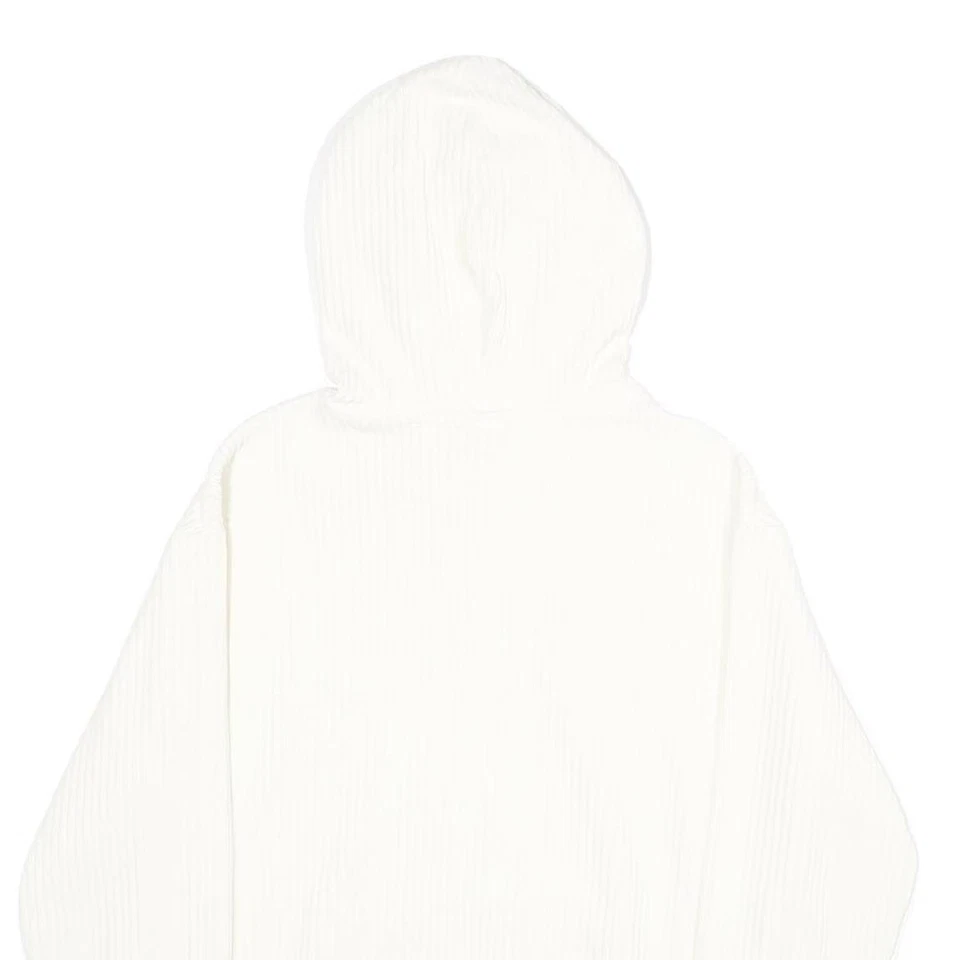 H&M Hombre Hoodie de Pana Blanco M Casual Con Cordón Sudadera Pullover - Imagen 4 de 4