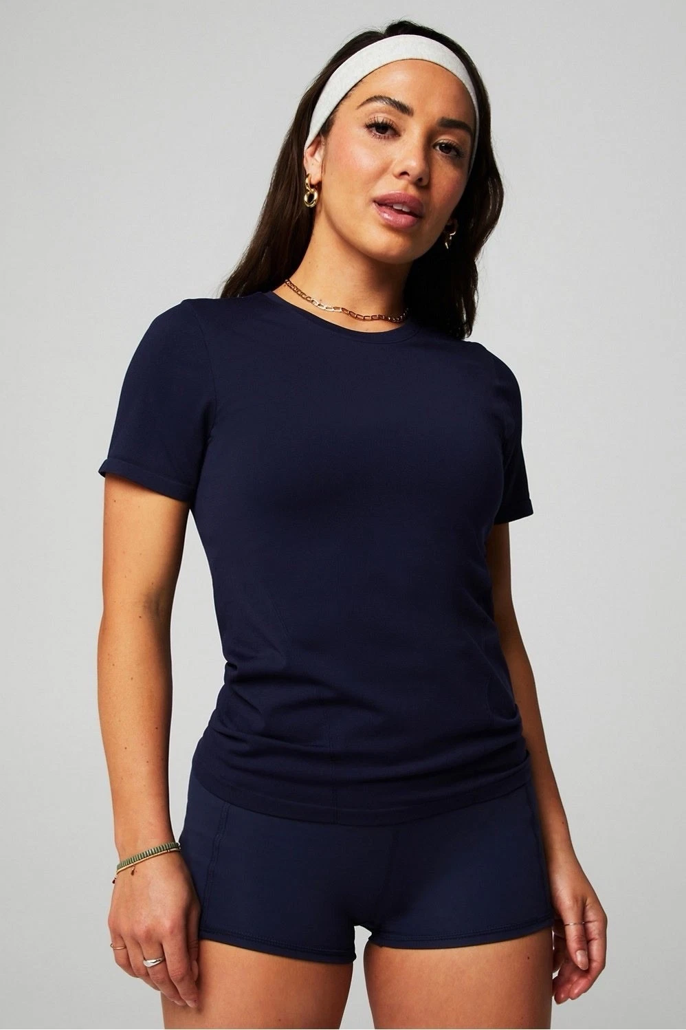Fabletics Feather Tech Tee Deep Navy Size Medium