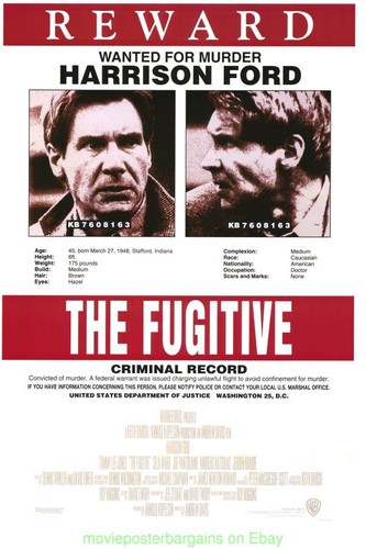 THE FUGITIVE MOVIE POSTER RECALLED INTERNATIONAL VERSION ULTRA RARE N. MINT !! - Picture 1 of 1