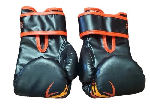 QPAU boxing glove with orange and yellow accents. 6oz - Picture 3 of 7