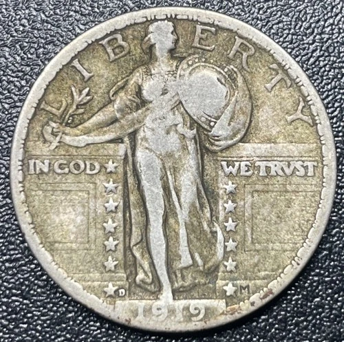 1919-D Standing Liberty Quarter 25c VF Very Fine Key Date Coin