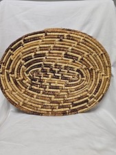 Set of 4 Vtg Wicker Rattan Natural Woven Seagrass Boho Placemats Oval 17  
