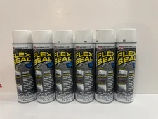 6 PACK Flex Seal White 14oz Aerosol Liquid Rubber Sealant Coating Sealing Cracks
