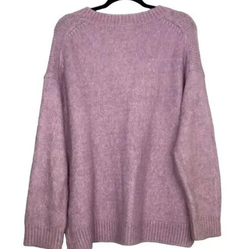 ZARA Oversized Long Sleeve Round Neck Pullover Sweater Rib Trim M Purple #3394 - Bild 12 von 15