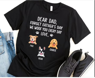 Dear Dad Farther Day Shirt Gift Family Black Short Sleeve All Size Unisex S-4XL